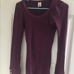 Free People purple long sleeve scoop neck